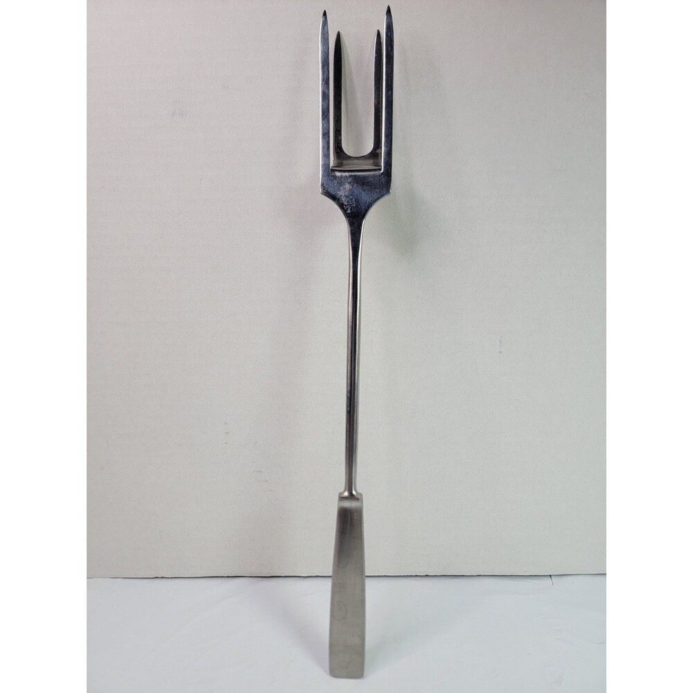 Vintage Capri Stainless Italy Carving Fork Patent 67984 MCM 15.75" Serving Fork